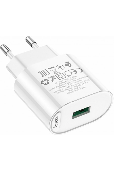 Сетевое зарядное устройство Hoco C109A Fighter single port QC3.0 charger (белый) 3