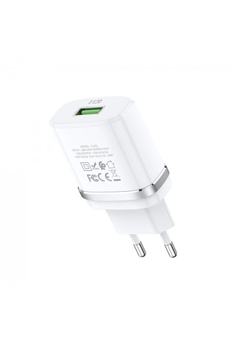 Сетевое зарядное устройство Hoco C12Q 18W QC3.0 USB (белый) 