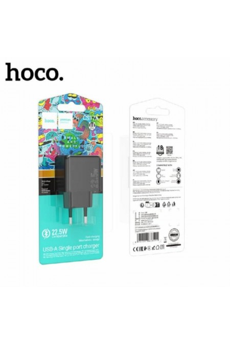 Сетевое зарядное устройство Hoco CS17A QC 3.0 1 USB 22.5W (черный) 