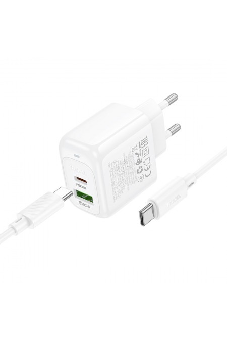 Сетевое зарядное устройство Hoco CS55A 1USB+1Type-C 3.0A PD 30W+QC3.0 (белый) 1
