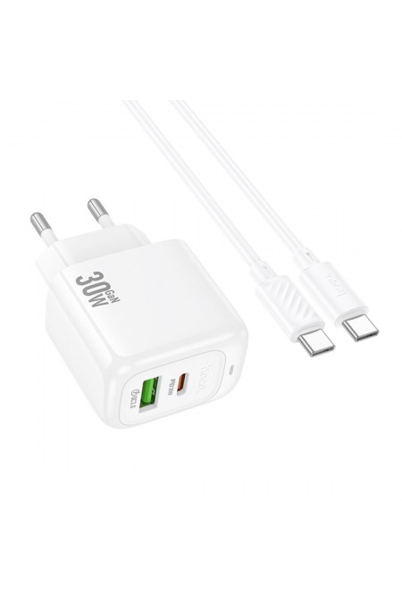 Сетевое зарядное устройство Hoco CS55A 1USB+1Type-C 3.0A PD 30W+QC3.0 (белый) 2