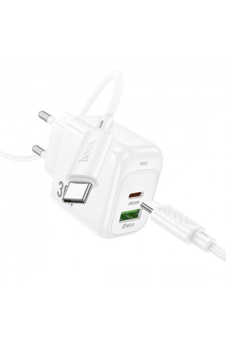 Сетевое зарядное устройство Hoco CS55A 1USB+1Type-C 3.0A PD 30W+QC3.0 (белый) 3