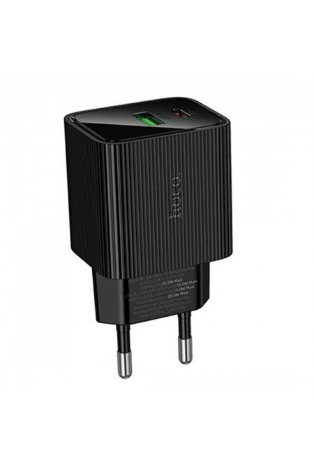 Сетевое зарядное устройство Hoco CS83A 1USB+1Type-C 3.0A PD20W+QC3.0 (черный) 3