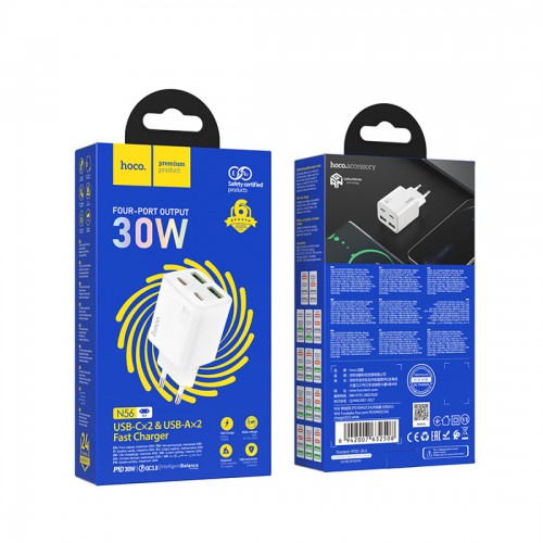 Сетевое зарядное устройство Hoco N56 Fundador 30W 3A (PD) (32492) (белый) 7