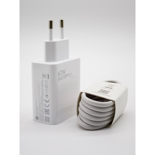 Сетевое зарядное устройство Xiaomi HyperCharge Combo Power Adapter Type-A to Type-C 67W (BHR9465EU) (белый) 1