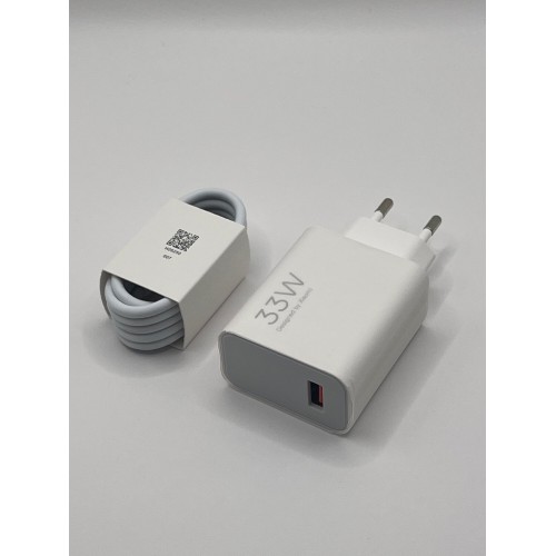 Сетевое зарядное устройство Xiaomi HyperCharge Combo Power Adapter Type-A to Type-C data cable 33w (BHR4996EU) (белый) 1