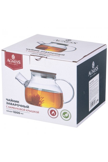 Чайник заварочный Agness 887-293 1 л (прозрачный) 1