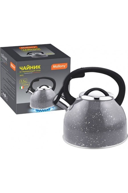 Чайник из нержавеющей стали Mallony Arte 005171 2.5 л (серый с белыми точками) 