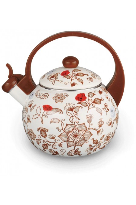 Чайник эмалированный Kelli KL-4453 2.5 л (бежевый/коричневый) 