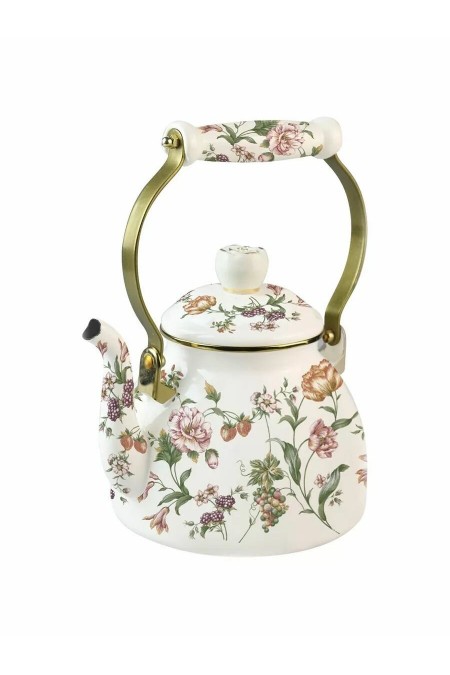 Чайник эмалированный Zeidan Bouquet Z-4502 2.6 л (белый) 