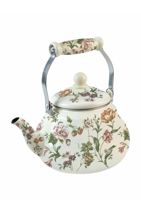 Чайник эмалированный Zeidan Bouquet Z-4511 2.4 л (белый) 