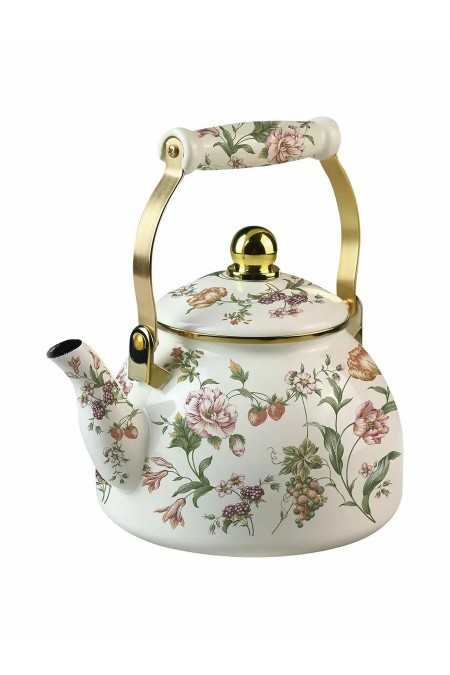 Чайник эмалированный Zeidan Bouquet Z-4512 2.6 л (белый) 