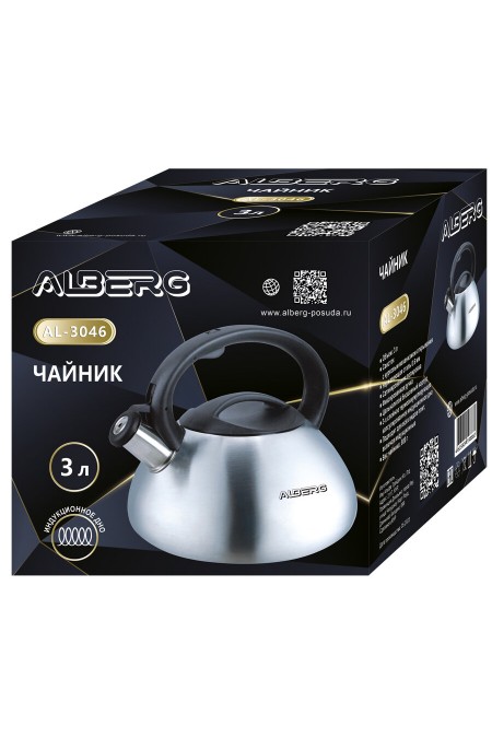 Чайник из нержавеющей стали Alberg AL-3046 3 л (серебристый) 1
