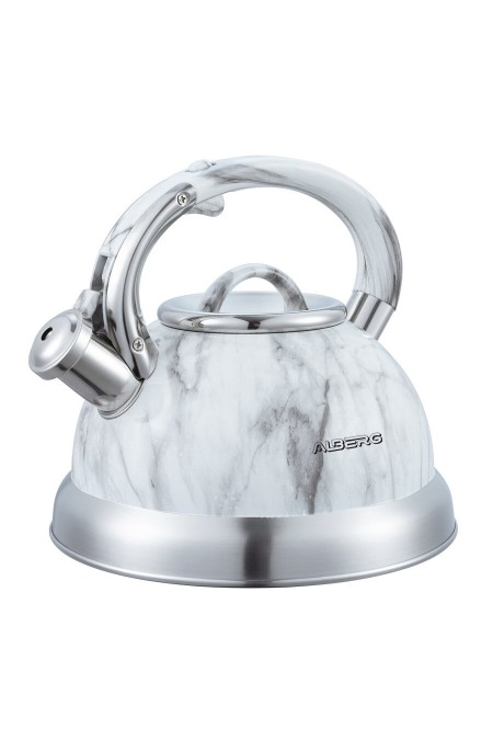 Чайник из нержавеющей стали Alberg AL-3048 3 л (белый мрамор) 