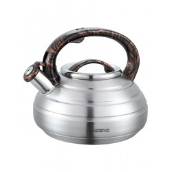 Чайник из нержавеющей стали Alberg AL-3065 3 л (серебристый/коричневый узор)