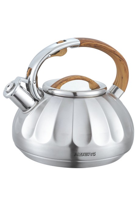 Чайник из нержавеющей стали Alberg AL-3066 3 л (серебристый/бежевый) 