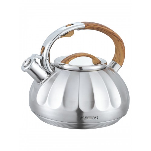 Чайник из нержавеющей стали Alberg AL-3066 3 л (серебристый/бежевый) 
