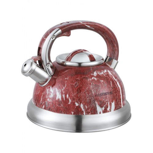 Чайник из нержавеющей стали Alberg AL-3071 3 л (бордовый/серебристый) 