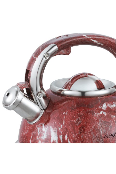 Чайник из нержавеющей стали Alberg AL-3071 3 л (бордовый/серебристый) 1