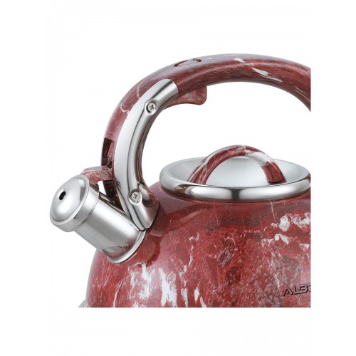 Чайник из нержавеющей стали Alberg AL-3071 3 л (бордовый/серебристый) 1