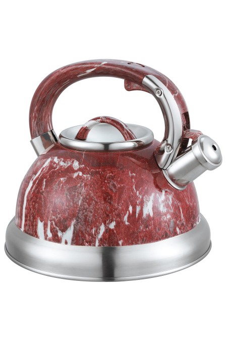 Чайник из нержавеющей стали Alberg AL-3071 3 л (бордовый/серебристый) 2