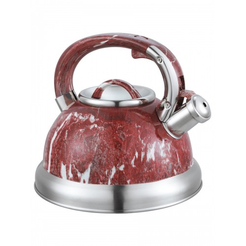 Чайник из нержавеющей стали Alberg AL-3071 3 л (бордовый/серебристый) 2