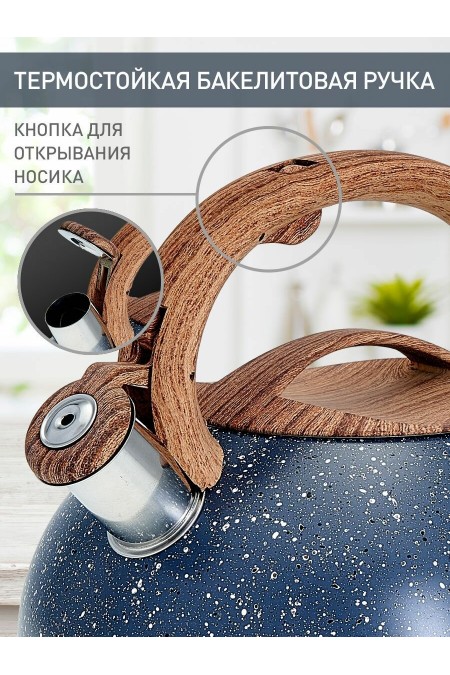 Чайник из нержавеющей стали Alpenkok AK-514/1 3 л (серый гранит) 1