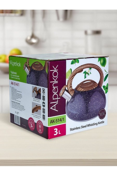 Чайник из нержавеющей стали Alpenkok AK-514/1 3 л (серый гранит) 4