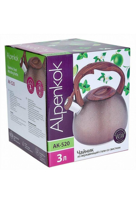Чайник из нержавеющей стали Alpenkok AK-520 3 л (коричневый гранит) 4