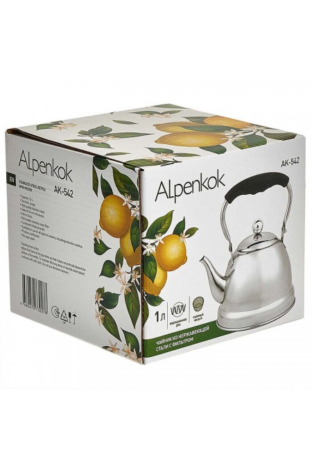Чайник из нержавеющей стали Alpenkok AK-542 1 л (серебристый) 4