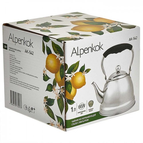 Чайник из нержавеющей стали Alpenkok AK-542 1 л (серебристый) 4