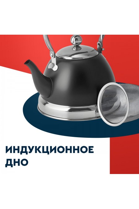 Чайник из нержавеющей стали Alpenkok AK-543 1 л (черный) 4