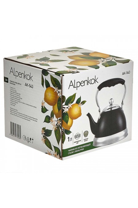 Чайник из нержавеющей стали Alpenkok AK-543 1 л (черный) 7