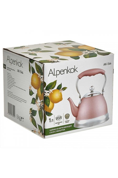 Чайник из нержавеющей стали Alpenkok AK-544 1 л (розовый) 4