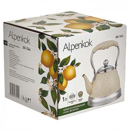 Чайник из нержавеющей стали Alpenkok AK-546 1 л (бежевый гранит) 4