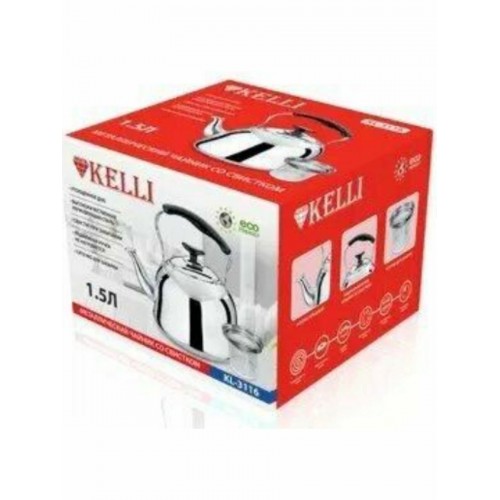 Чайник из нержавеющей стали Kelli KL-3116 1,5 л (серебристый) 7