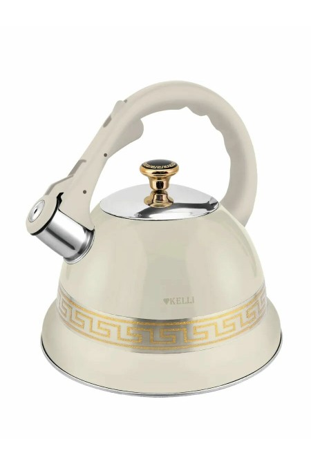 Чайник из нержавеющей стали Kelli KL-4364 3.5 л (кремовый) 