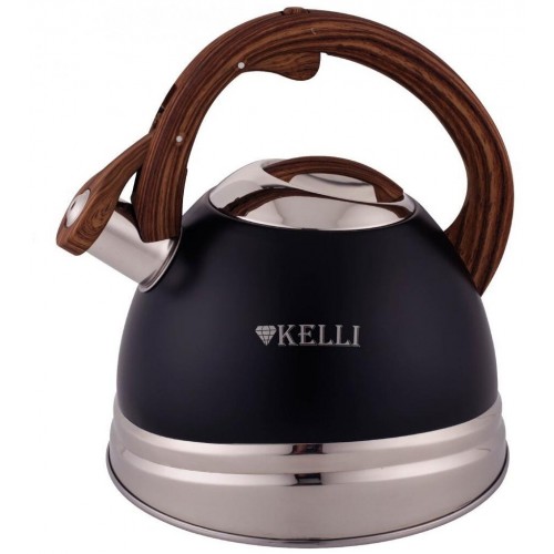 Чайник из нержавеющей стали Kelli KL-4527 3 л (черный) 