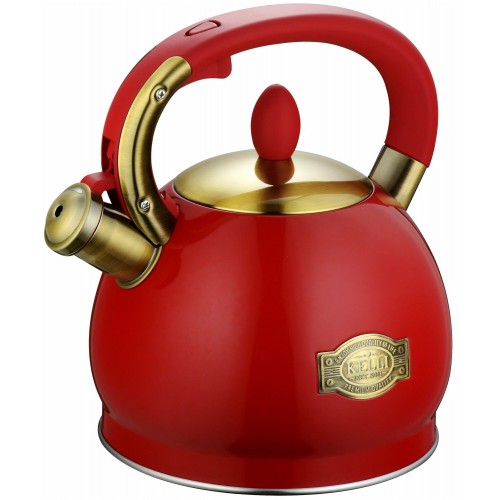 Чайник из нержавеющей стали Kelli KL-4556 3 л (красный) 