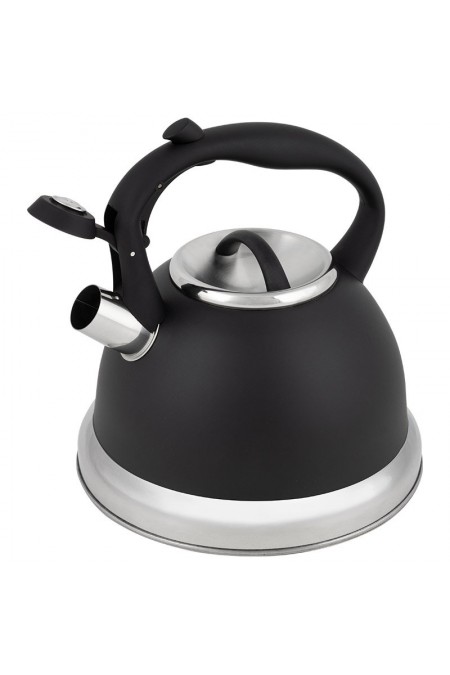 Чайник из нержавеющей стали Mallony Classico Stile 985622 3.5 л ручка с soft-touch (черный матовый) 