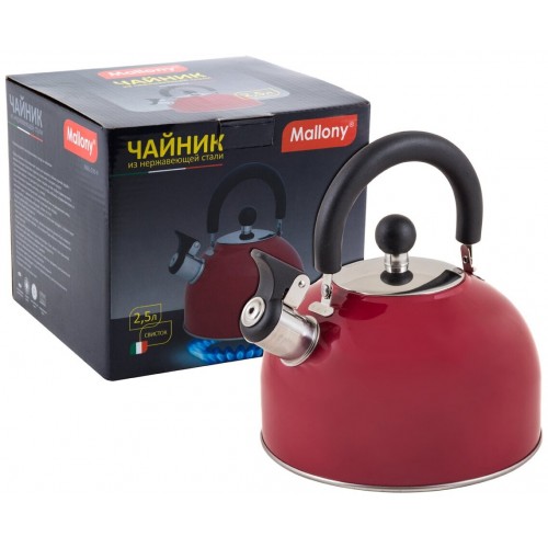 Чайник из нержавеющей стали Mallony MAL-039 2,5 л (красный) 3
