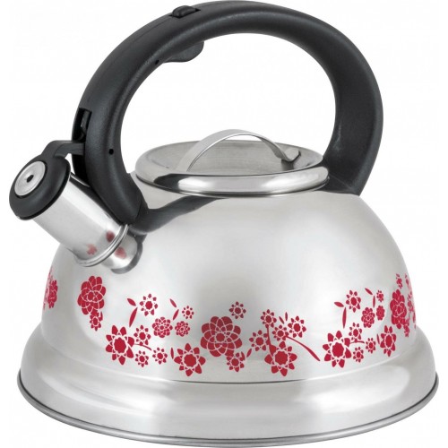 Чайник из нержавеющей стали Mallony MAL-0417B 3 л (серебристый с рисунком, меняющим цвет) 