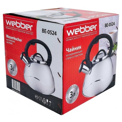 Чайник из нержавеющей стали Webber BE-0524 3 л (серебристый) 2