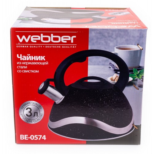 Чайник из нержавеющей стали Webber BE-0574 3 л (черный) 3