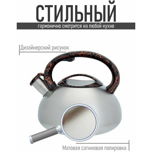 Чайник из нержавеющей стали Webber BE-0594 3 л (серебристый) 8