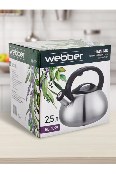 Чайник из нержавеющей стали Webber BE-0599 2.5 л (серебристый) 4