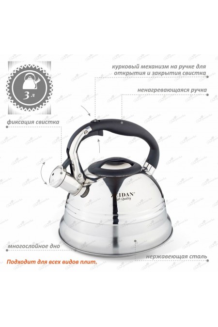 Чайник из нержавеющей стали Zeidan Z-4156 3 л (серебристый) 1