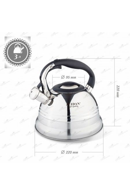 Чайник из нержавеющей стали Zeidan Z-4156 3 л (серебристый) 2