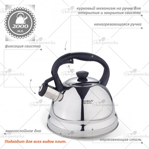 Чайник из нержавеющей стали Zeidan Z-4214 3 л (серебристый) 2