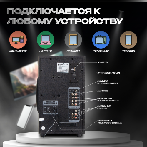 Акустическая система Eltronic 30-48 Home Sound (серебристый) 2